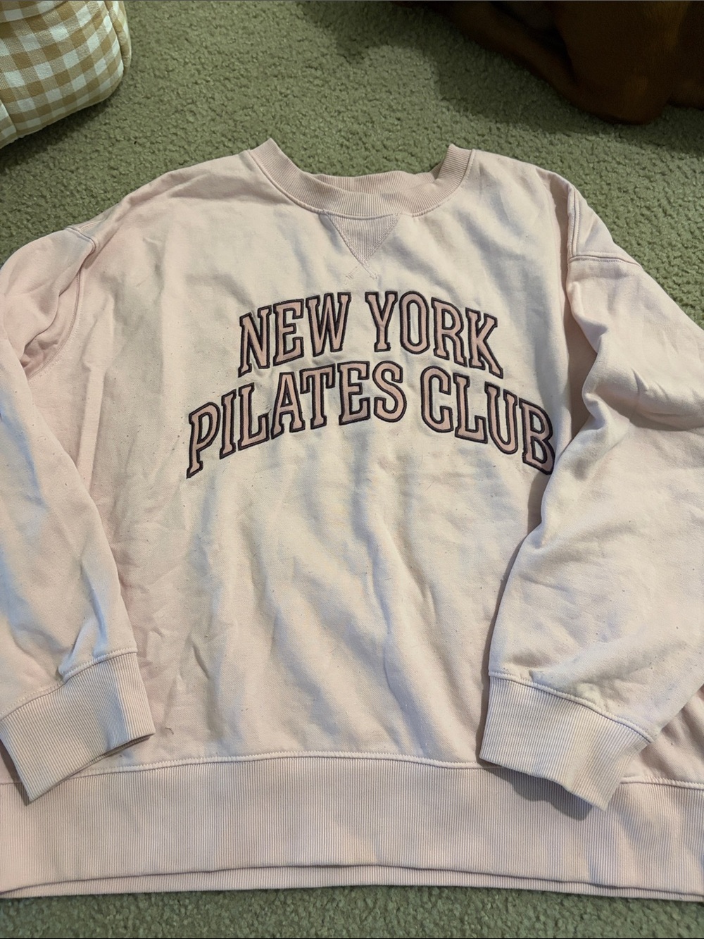 H&M Light Pink 'New York Pilates Club' Crewneck Sweatshirt